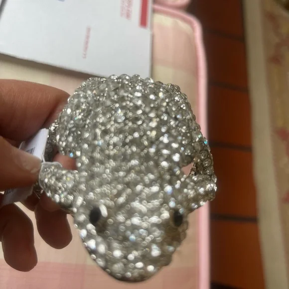 Elegant Silver Crystal Frog Bracelet - Picture 2 of 2